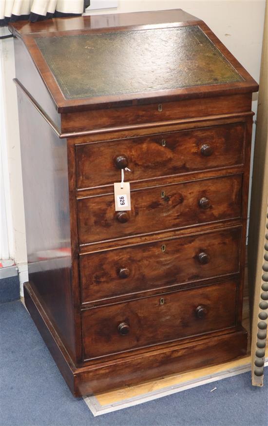 A Regency mahogany swivel top four drawer davenport W.48cm